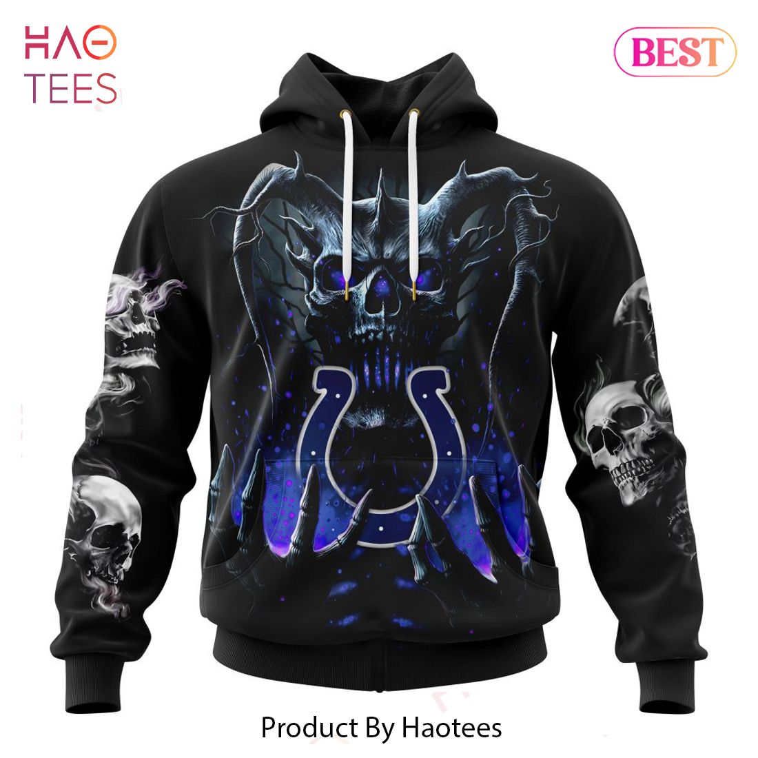 AVAILABLE NFL Indianapolis Colts Special Skull Art Design Hoodie