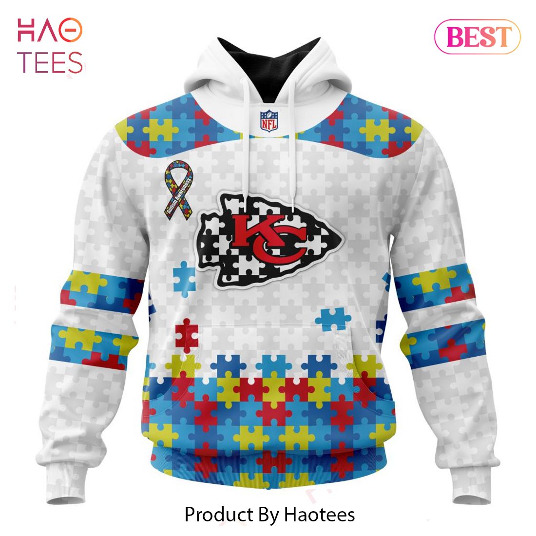 Kansas City Chiefs NFL Special Autism Awareness Design Hoodie T