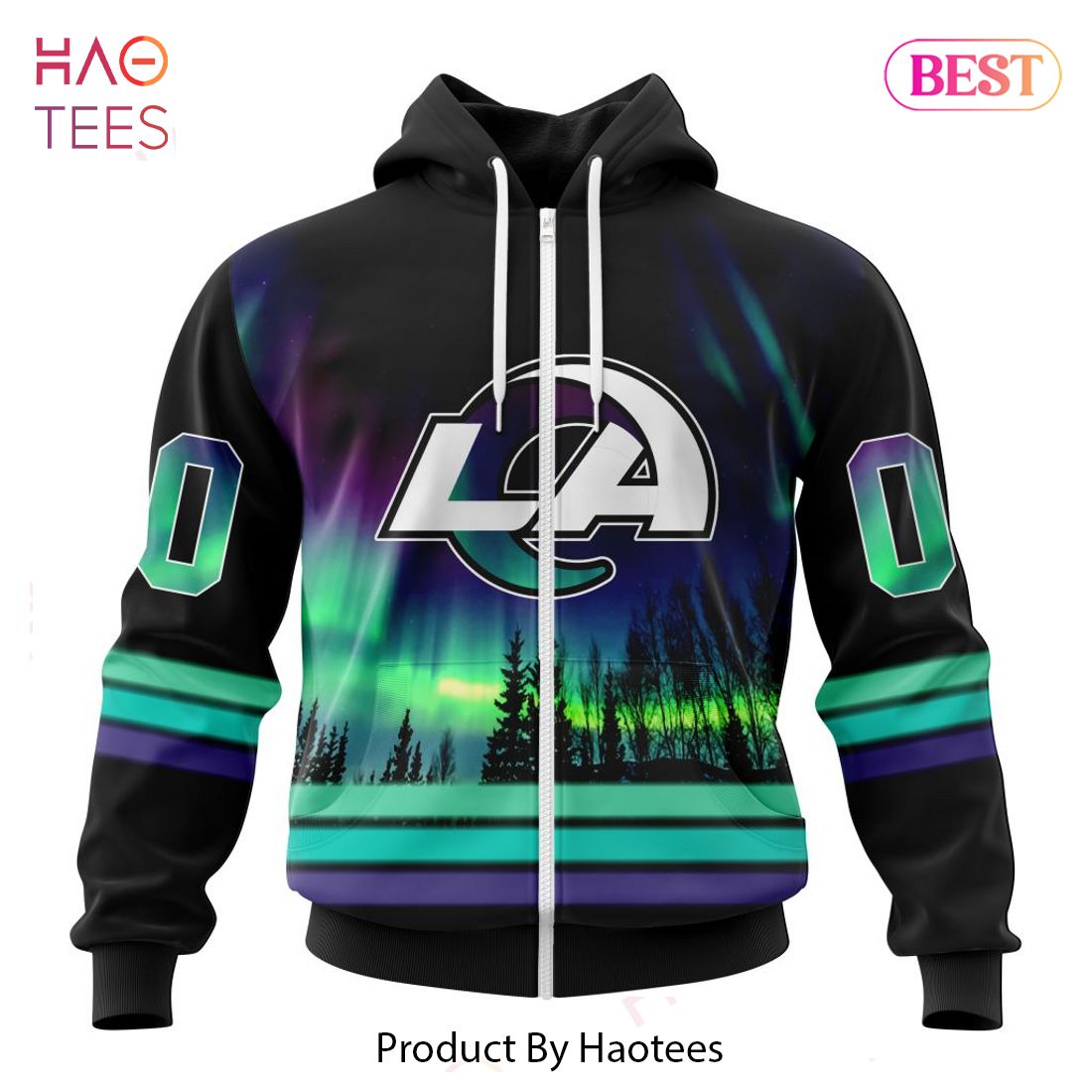 AVAILABLE NFL Los Angeles Rams Special Design With Northern Lights Hoodie AVAILABLE NFL Los Angeles Rams Special Design With Northern Lights Hoodie