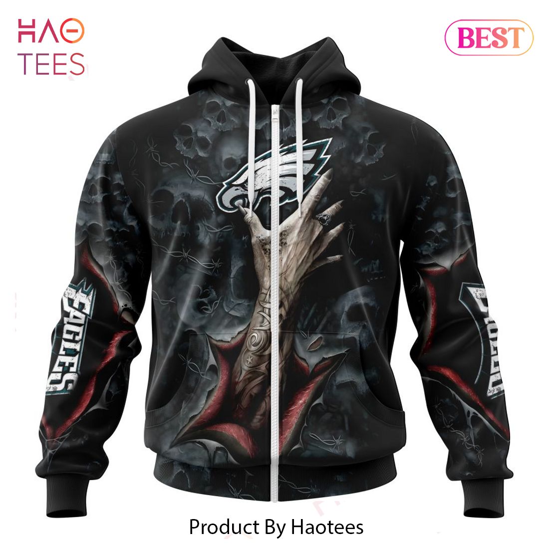 AVAILABLE NFL Philadelphia Eagles Special Horror Skull Art Design Hoodie AVAILABLE NFL Philadelphia Eagles Special Horror Skull Art Design Hoodie