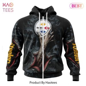 AVAILABLE NFL Pittsburgh Steelers Special Horror Skull Art Design Hoodie