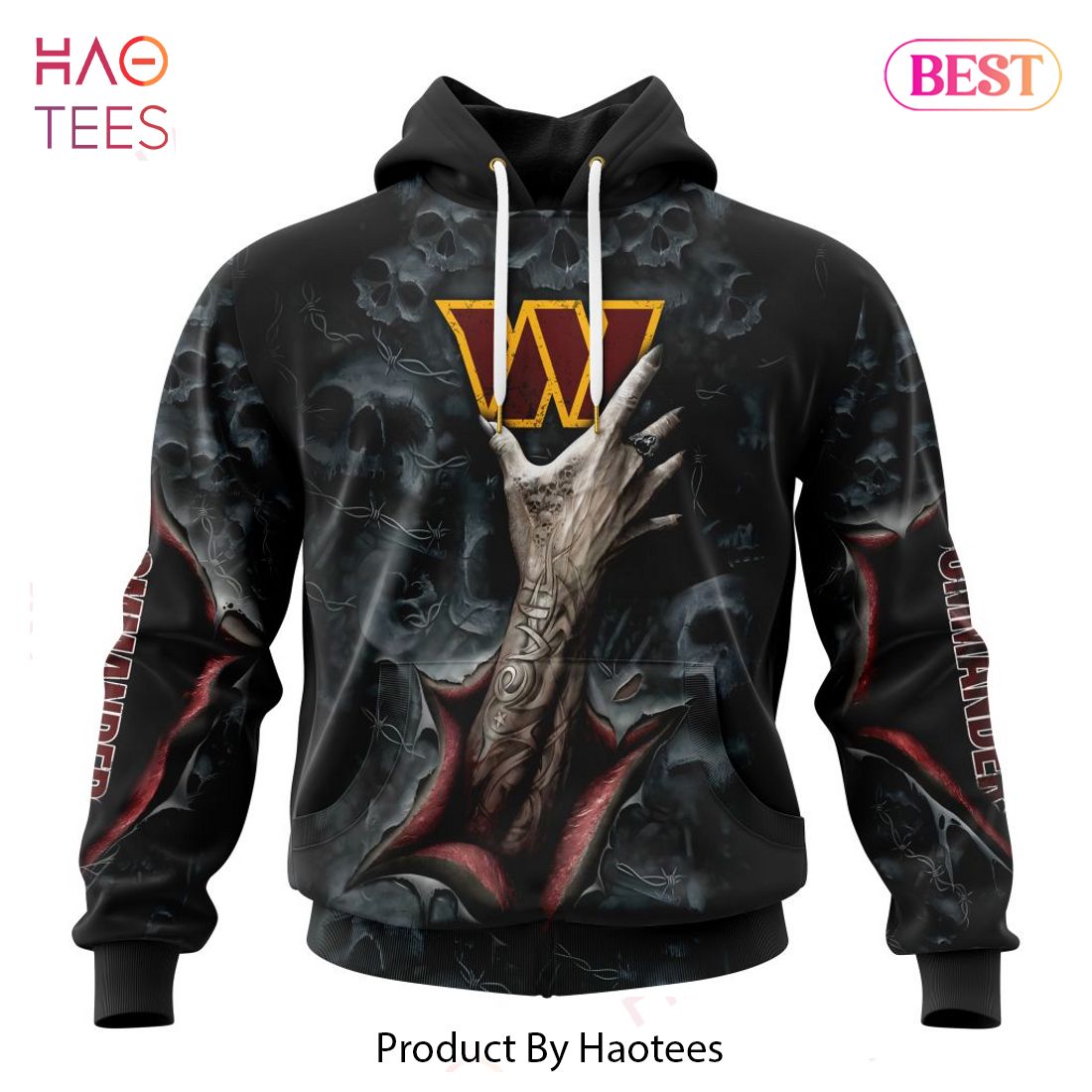 AVAILABLE NFL Washington Commanders Special Horror Skull Art Design Hoodie