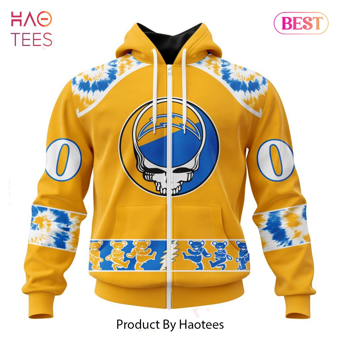 BEST Los Angeles Chargers Special Grateful Dead Design Hoodie BEST Los Angeles Chargers Special Grateful Dead Design Hoodie