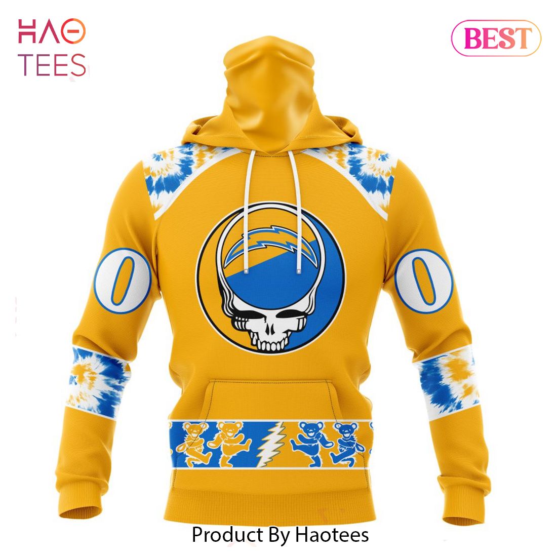BEST Los Angeles Chargers Special Grateful Dead Design Hoodie BEST Los Angeles Chargers Special Grateful Dead Design Hoodie