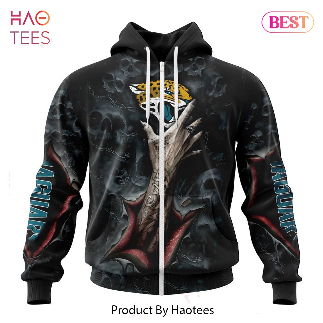 BEST NFL Jacksonville Jaguars Special Horror Skull Art Design Hoodie BEST NFL Jacksonville Jaguars Special Horror Skull Art Design Hoodie