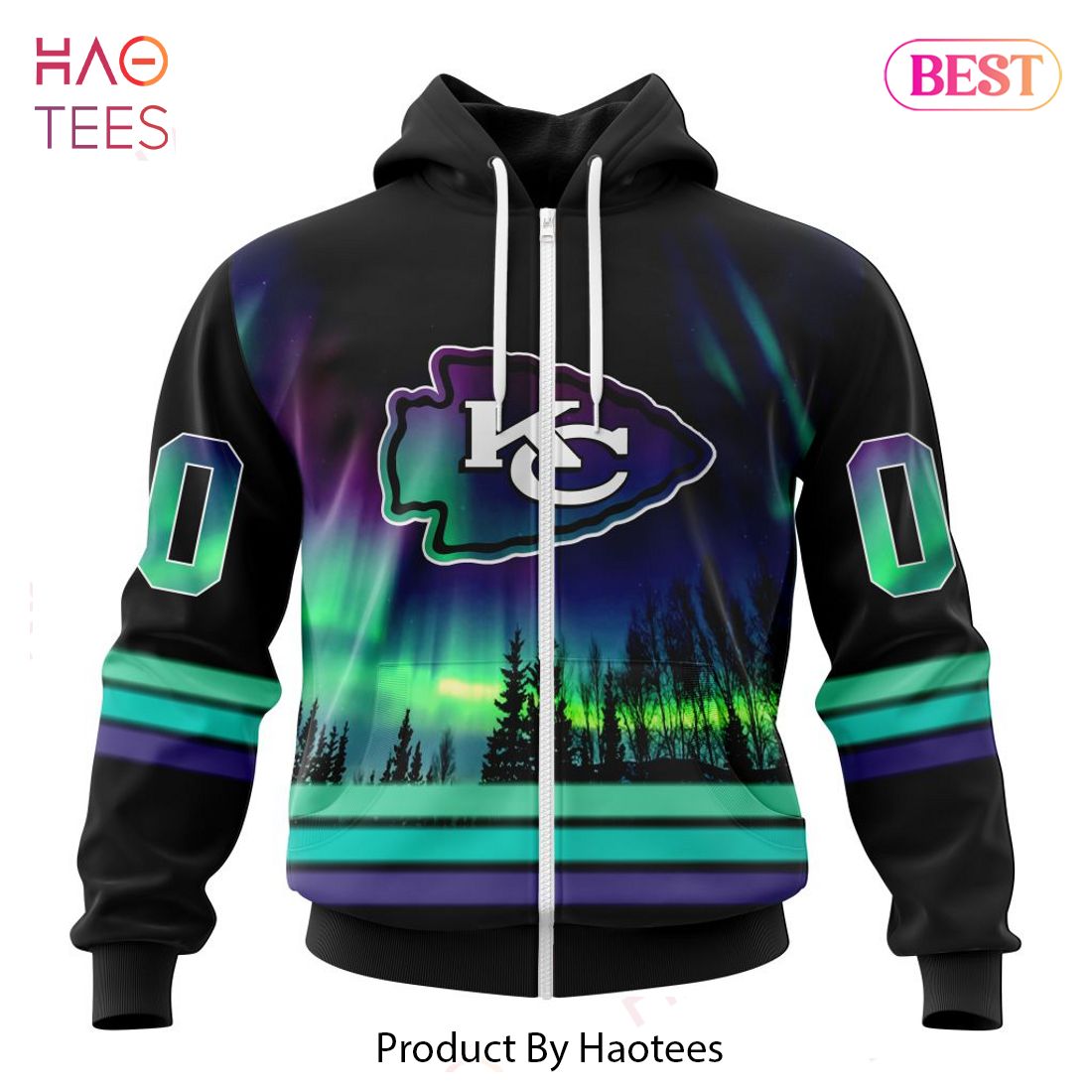 BEST NFL Kansas City Chiefs Special Design With Northern Lights Hoodie BEST NFL Kansas City Chiefs Special Design With Northern Lights Hoodie