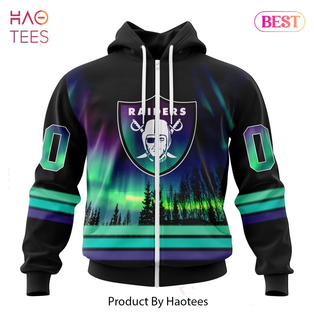 BEST NFL Las Vegas Raiders Special Design With Northern Lights Hoodie BEST NFL Las Vegas Raiders Special Design With Northern Lights Hoodie