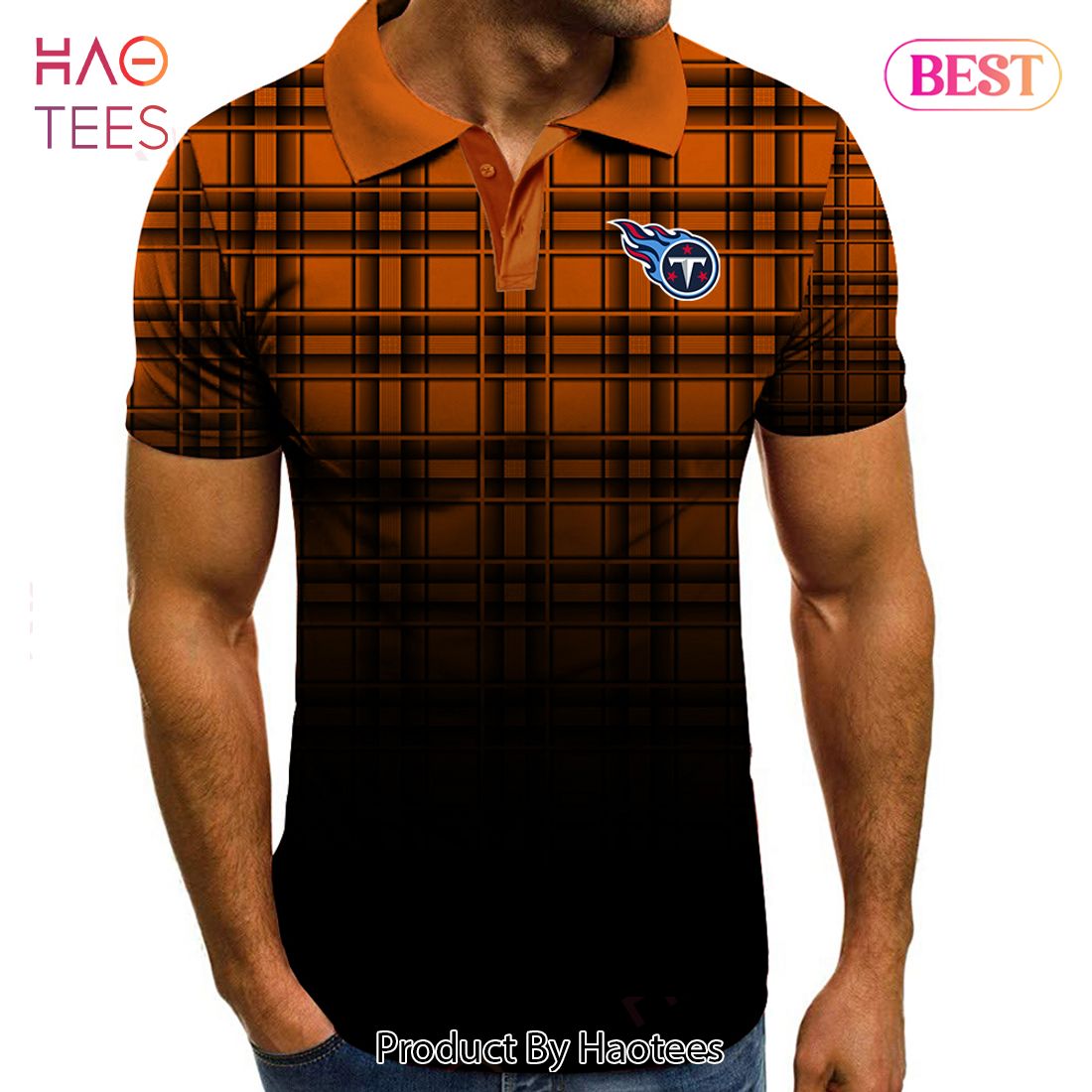 BEST NFL Tennessee Titans Polo Tartan Gradient Polo Shirt BEST NFL Tennessee Titans Polo Tartan Gradient Polo Shirt