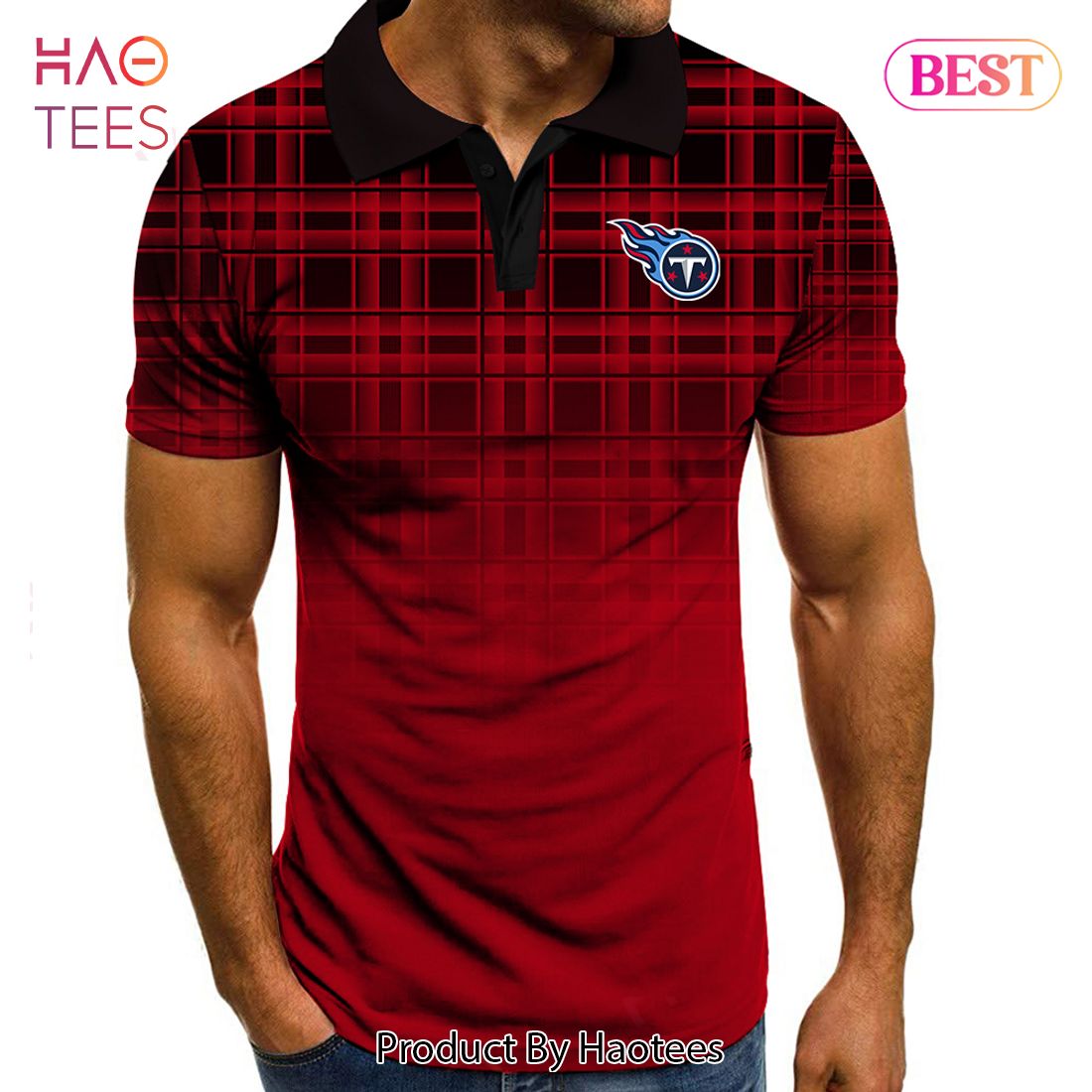 BEST NFL Tennessee Titans Polo Tartan Gradient Polo Shirt BEST NFL Tennessee Titans Polo Tartan Gradient Polo Shirt