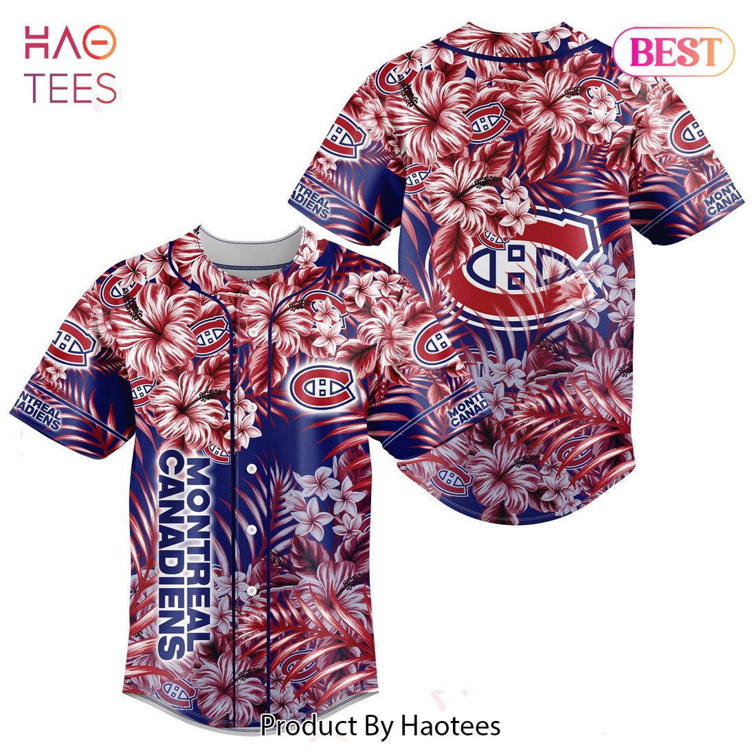 BEST NHL Montreal Canadiens Special Hawaiian Design Baseball Jersey Jeysey