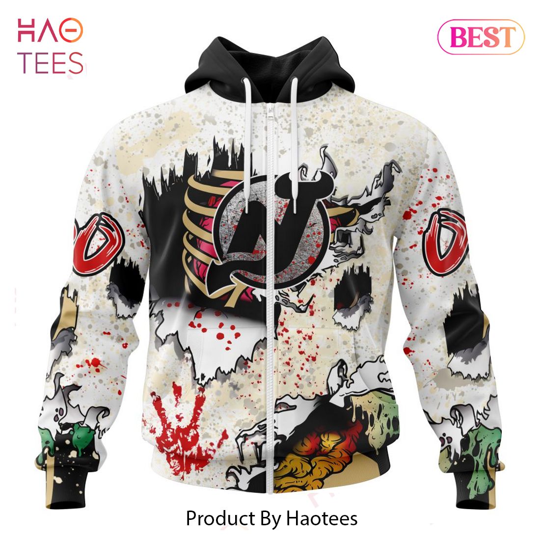 BEST NHL New Jersey Devils Special Zombie Style For Halloween Jeysey BEST NHL New Jersey Devils Special Zombie Style For Halloween Jeysey