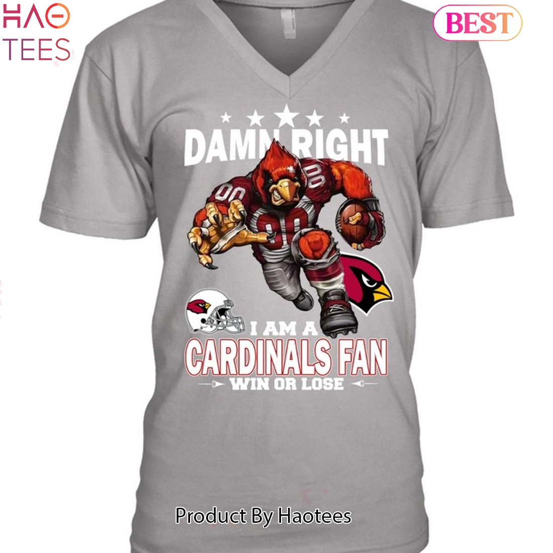 Damn Right I Am Arizona Cardinals Fan Win Or Lose Shirt - ShirtsOwl Office