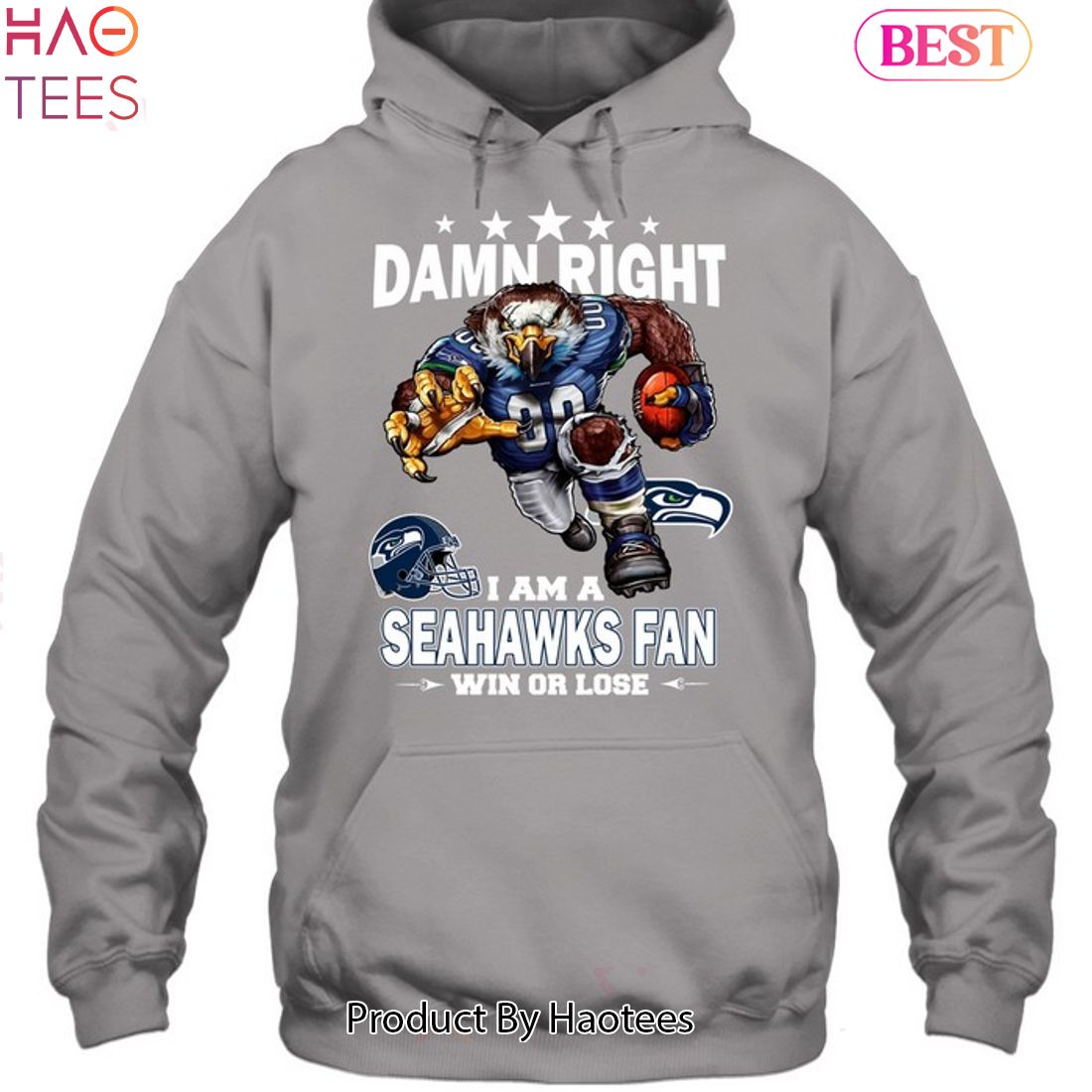 Damn Right I Am Seattle Seahawks Fan Win Or Lose Unisex T-Shirt