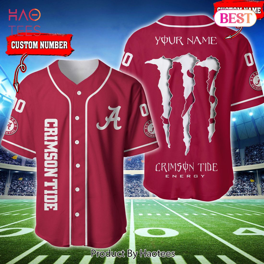 Hot] New Customized Alabama Jersey Football Jersey Red