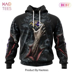 HOT NFL Baltimore Ravens Special Horror Skull Art Design Hoodie