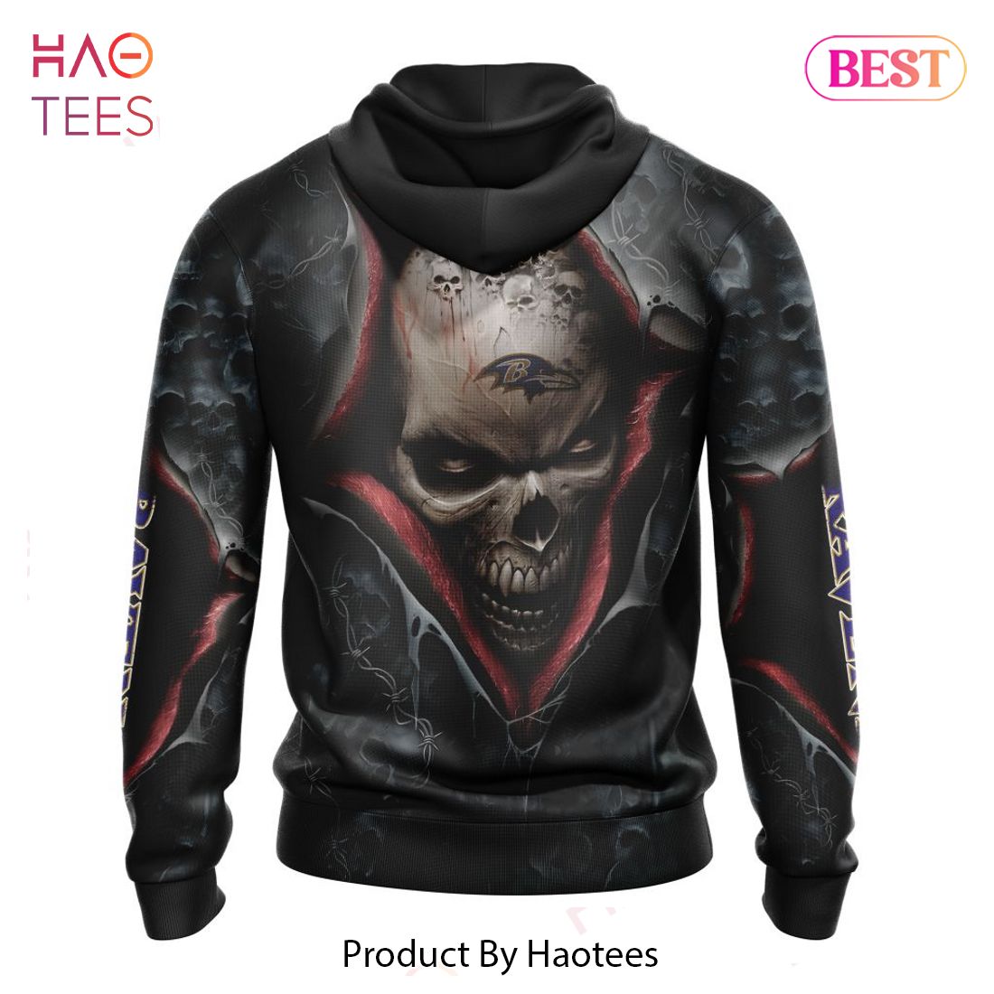 HOT NFL Baltimore Ravens Special Horror Skull Art Design Hoodie HOT NFL Baltimore Ravens Special Horror Skull Art Design Hoodie