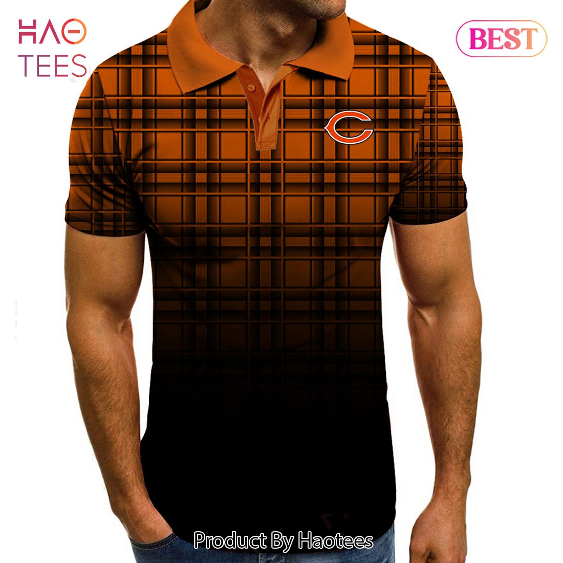 HOT NFL Chicago Bears Polo Tartan Gradient Polo Shirt HOT NFL Chicago Bears Polo Tartan Gradient Polo Shirt