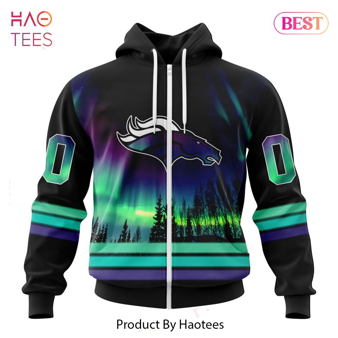 HOT NFL Denver Broncos Special Design With Northern Lights Hoodie HOT NFL Denver Broncos Special Design With Northern Lights Hoodie