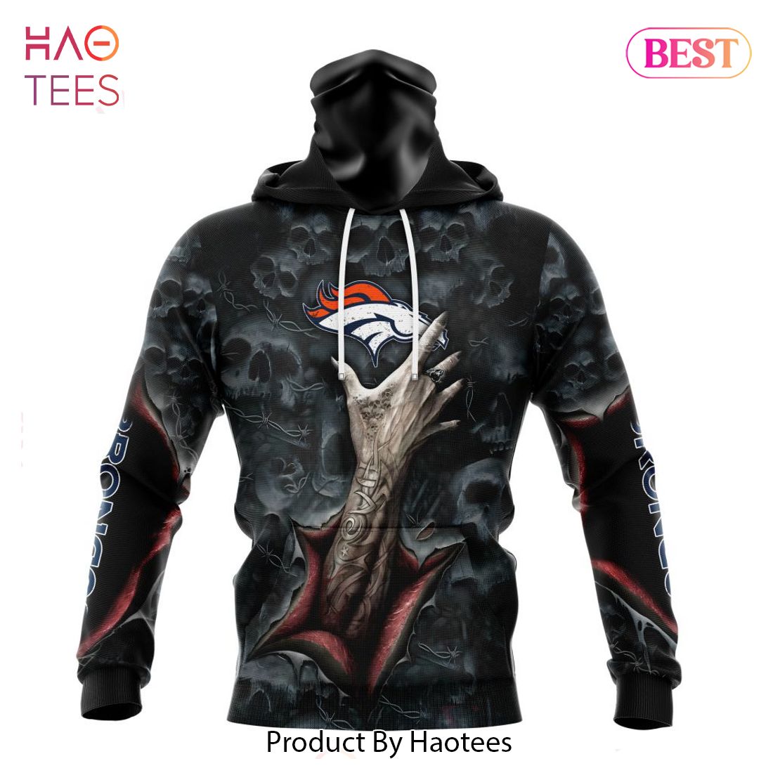 HOT NFL Denver Broncos Special Horror Skull Art Design Hoodie HOT NFL Denver Broncos Special Horror Skull Art Design Hoodie