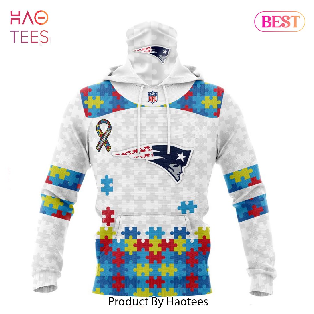 HOT NFL New England Patriots Special Autism Awareness Design Hoodie HOT NFL New England Patriots Special Autism Awareness Design Hoodie