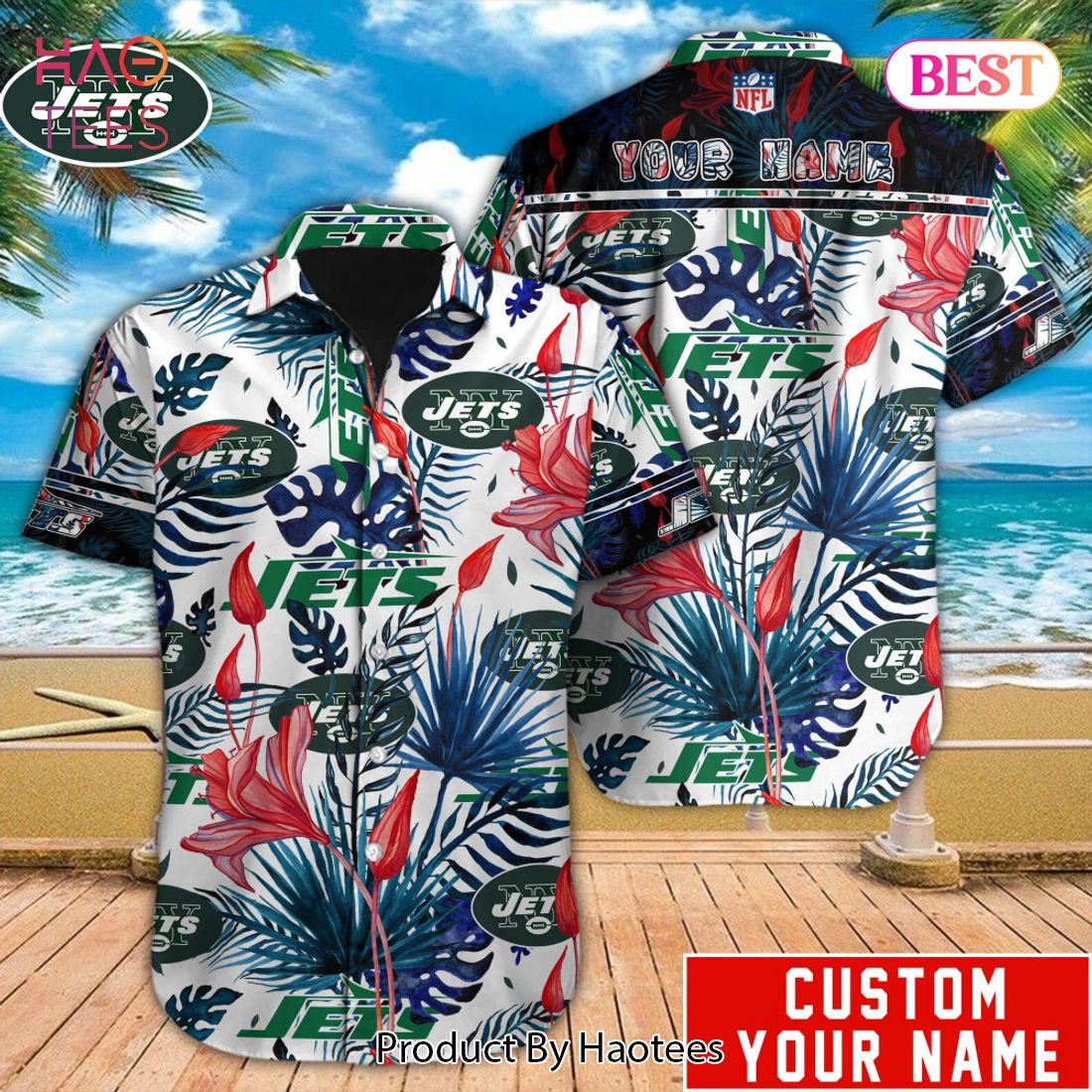 HOT NFL New York Jets Special Hawaiian Design Button Shirt Hoodie