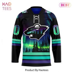 HOT NHL Minnesota Wild Special Design With Northern Lights Hockey Jersey Jeysey