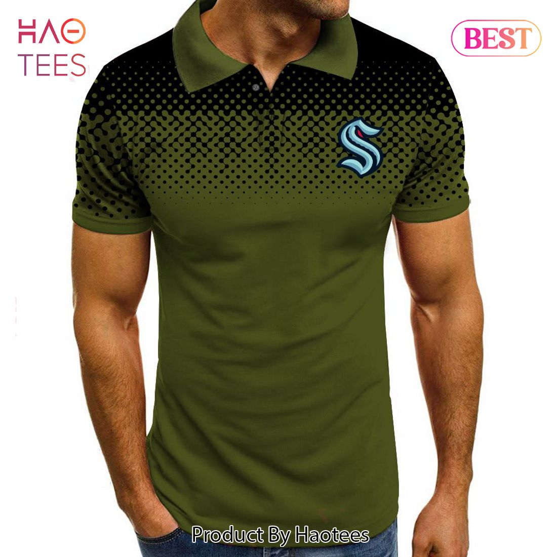 HOT NHL Seattle Kraken Special Multi Color Polo HOT NHL Seattle Kraken Special Multi Color Polo