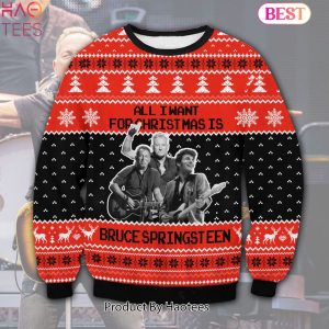 HOT TREND Bruce Springteen Red 3D Ugly Sweater