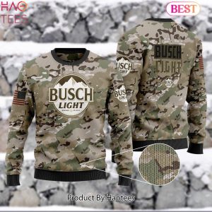 HOT TREND Busch Light Camo Ugly Christmas Sweater