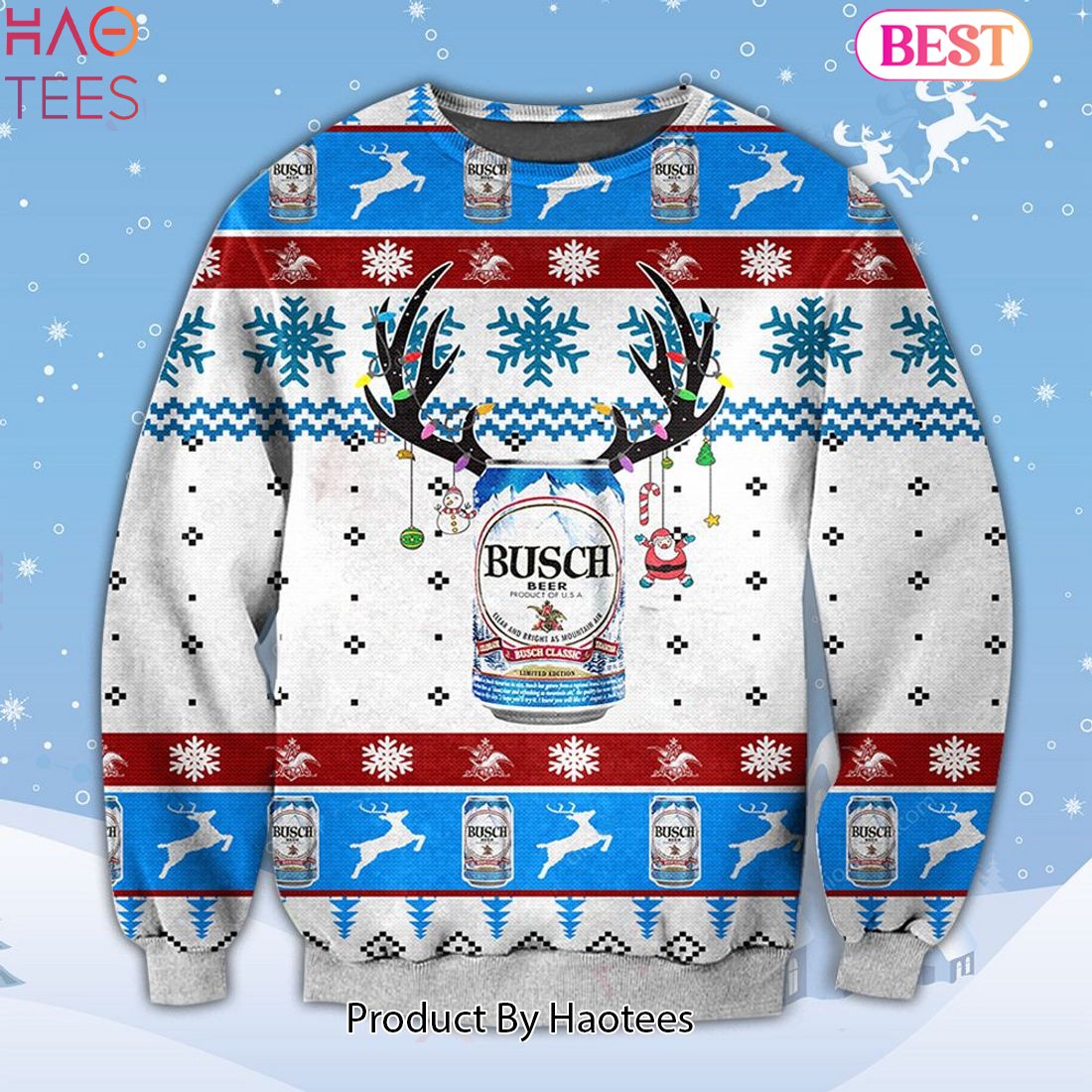 HOT TREND Busch Ugly Christmas White Sweater