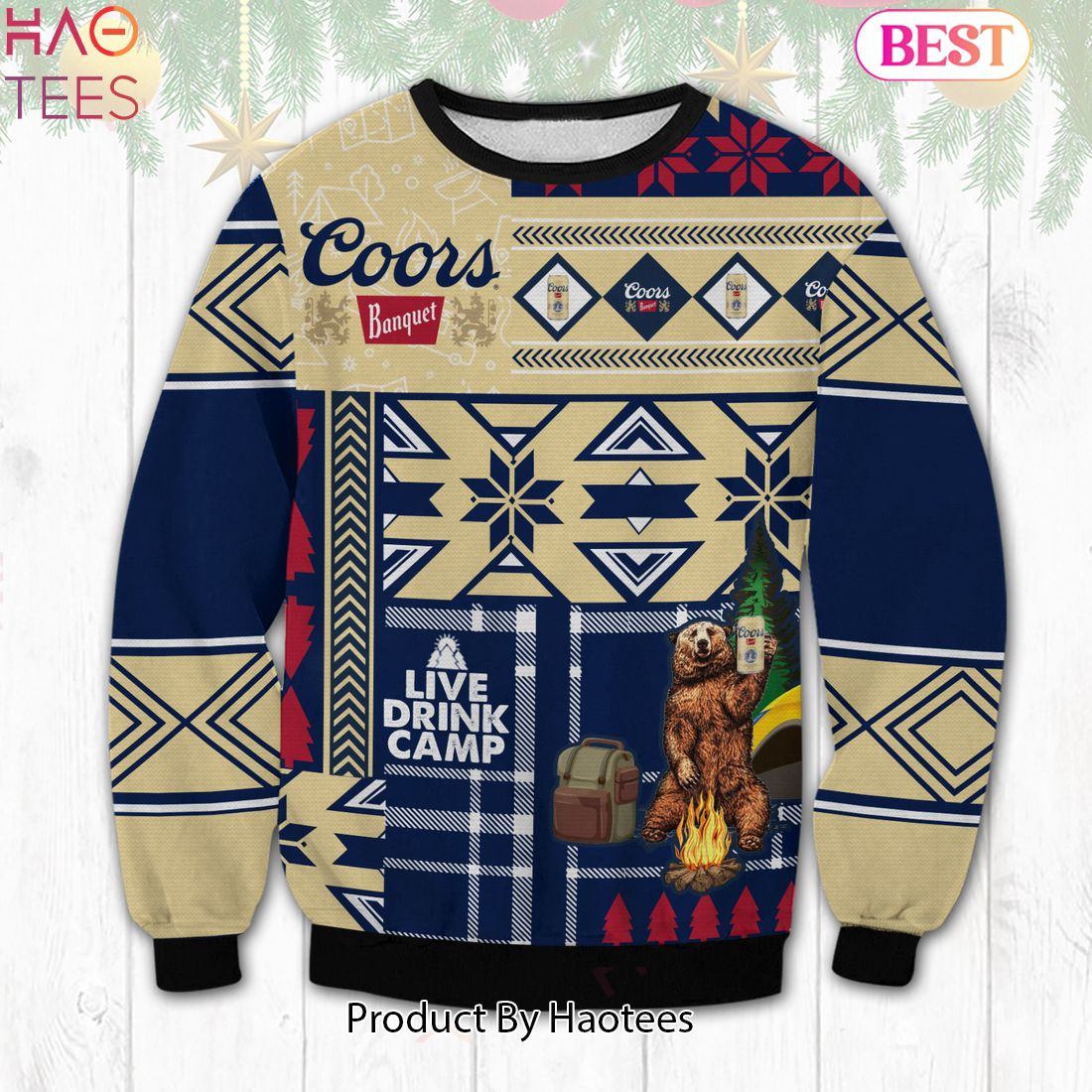 HOT TREND Coors Banquet Camping Ugly Sweater