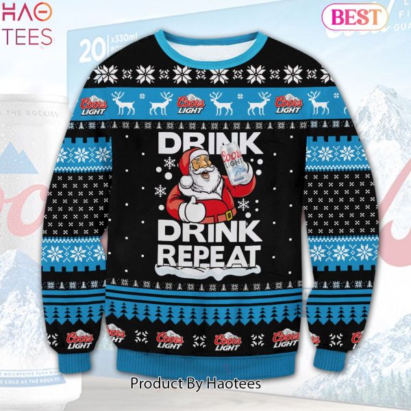 HOT TREND Coors Light Drink Repeat Ugly Sweater
