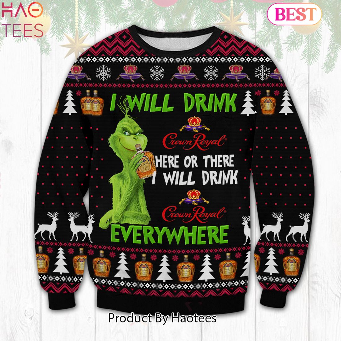 HOT TREND Crown Royal Grinch Ugly Sweater HOT TREND Crown Royal Grinch Ugly Sweater