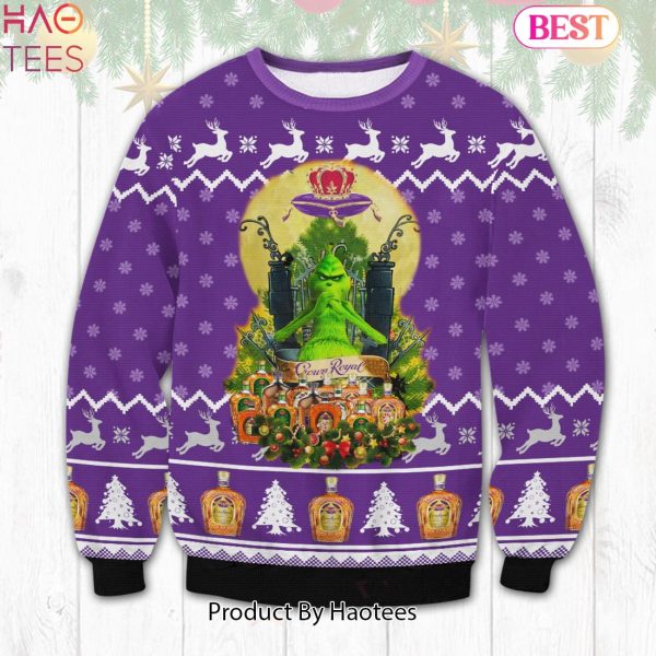 HOT TREND Crown Royal Grinch Violet Ugly Sweater