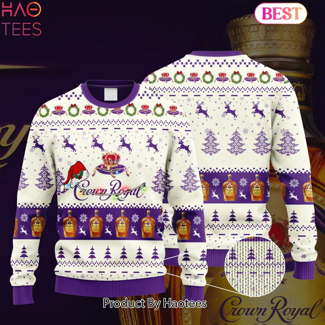 HOT TREND Crown Royal Santa Hat Christmas Ugly Christmas Sweater HOT TREND Crown Royal Santa Hat Christmas Ugly Christmas Sweater