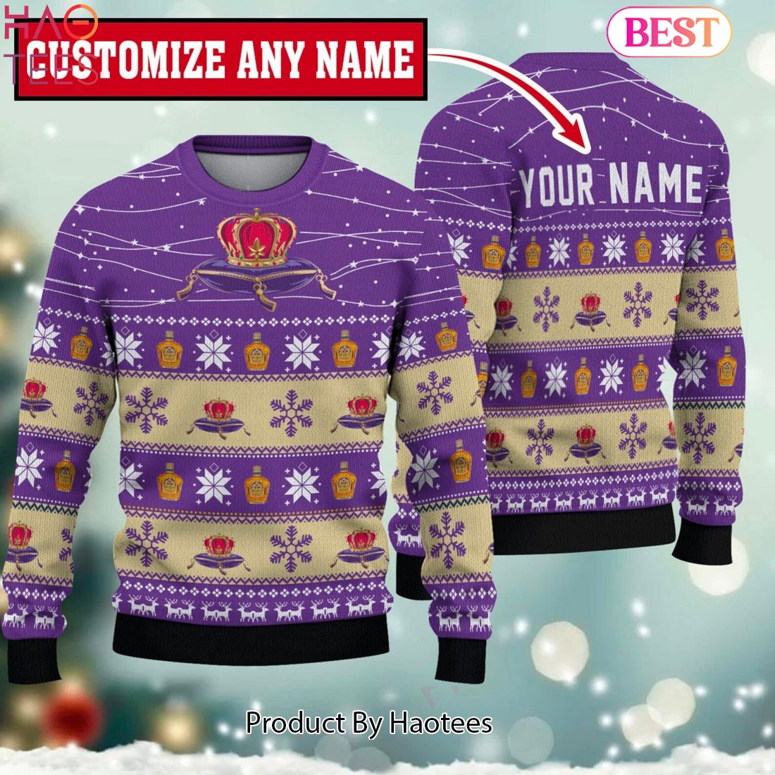 HOT TREND Crown Royal Twinkle Light Custom Name Sweater HOT TREND Crown Royal Twinkle Light Custom Name Sweater