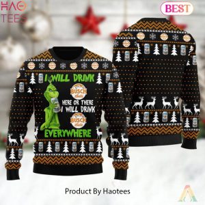 HOT TREND I Will Drink Busch Latte Everywhere Christmas Ugly Sweater