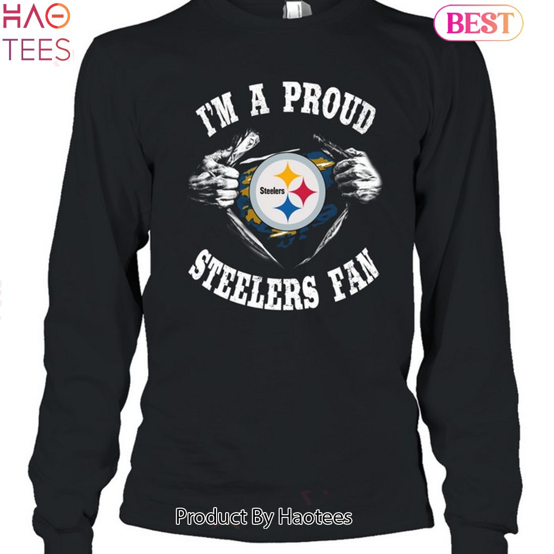 Pittsburgh Steelers Im Fan T-shirt Black Cotton Unisex All Sizes S to 3XL