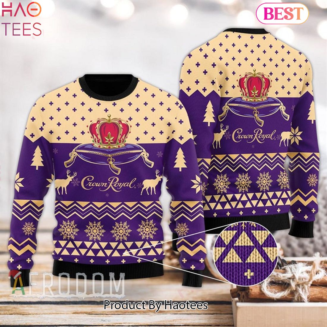 HOT TREND Modern Crown Royal Christmas Sweater HOT TREND Modern Crown Royal Christmas Sweater
