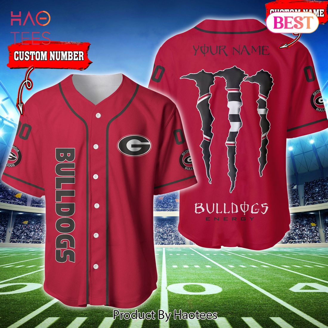 Georgia Bulldogs Football Baseball Jersey Custom Name