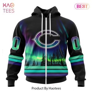 HOT TREND NFL Chicago Bears Special Design With Northern Lights Hoodie