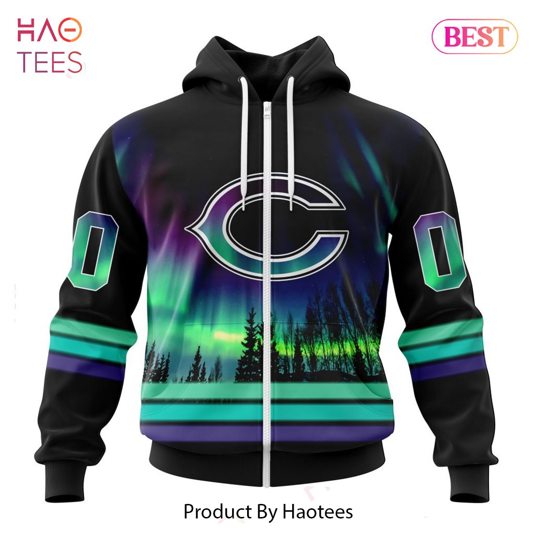 HOT TREND NFL Chicago Bears Special Design With Northern Lights Hoodie HOT TREND NFL Chicago Bears Special Design With Northern Lights Hoodie
