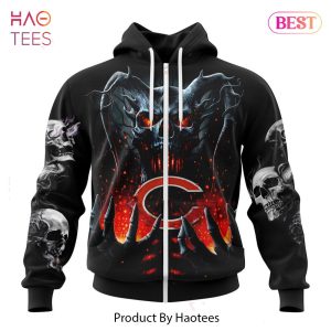 HOT TREND NFL Chicago Bears Special Skull Art Design Hoodie
