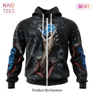 HOT TREND NFL Detroit Lions Special Horror Skull Art Design Hoodie