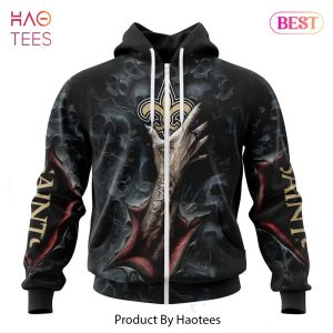 HOT TREND NFL New Orleans Saints Special Horror Skull Art Design Hoodie