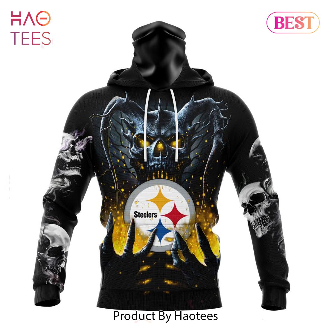 HOT TREND NFL Pittsburgh Steelers Special Skull Art Design Hoodie HOT TREND NFL Pittsburgh Steelers Special Skull Art Design Hoodie