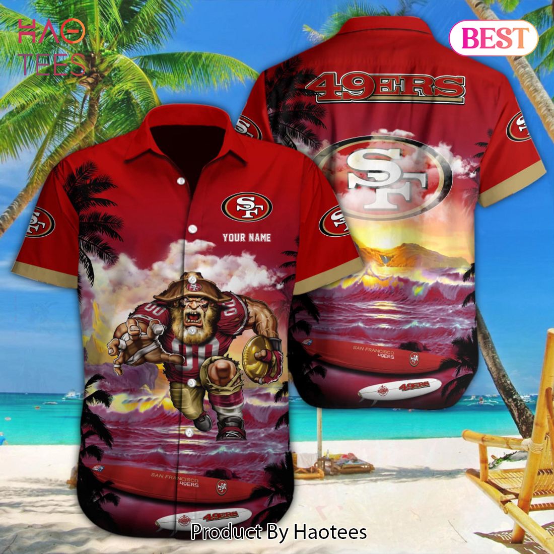 San Francisco 49ers Hawaiian Button Up Shirt