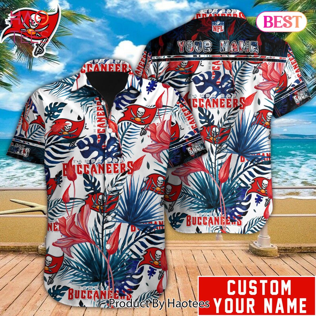 HOT TREND NFL Tampa Bay Buccaneers Special Hawaiian Design Button