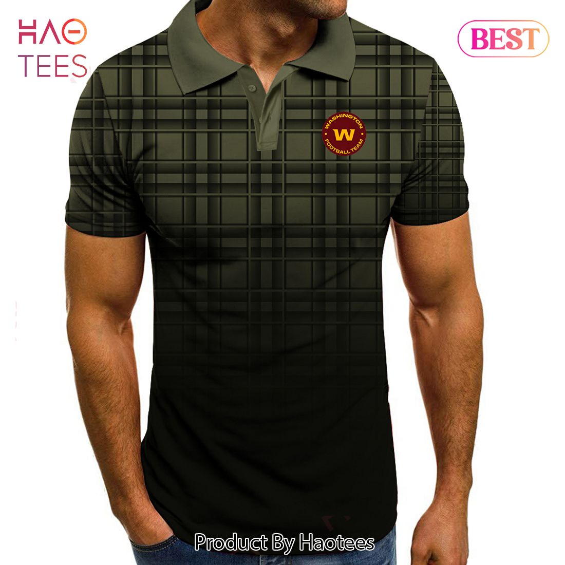 HOT TREND NFL Washington Commanders Polo Tartan Gradient Polo Shirt