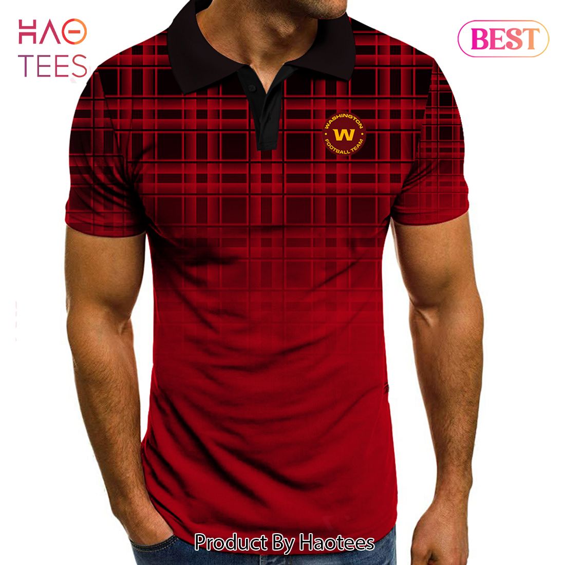 HOT TREND NFL Washington Commanders Polo Tartan Gradient Polo Shirt HOT TREND NFL Washington Commanders Polo Tartan Gradient Polo Shirt